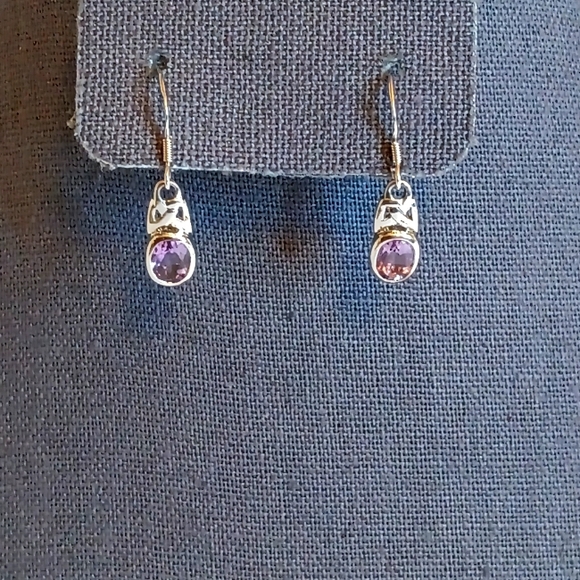 Celtic Amethyst Bracelet/ Earrings/ Pendant Set - Picture 3 of 8